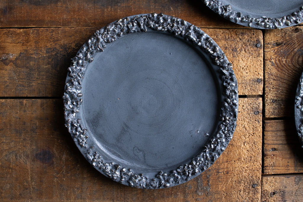 野中麟太郎 / stone plate black 石の皿 黒 小 20cm