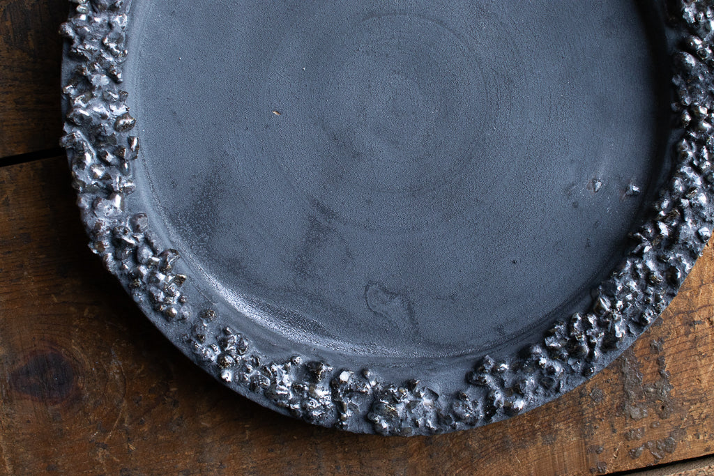 野中麟太郎 / stone plate black 石の皿 黒 小 20cm