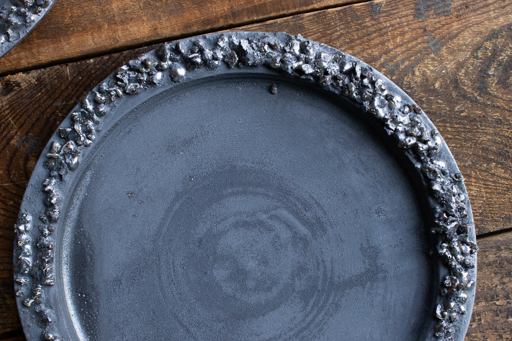 野中麟太郎 / stone plate black 石の皿 黒 小 20cm
