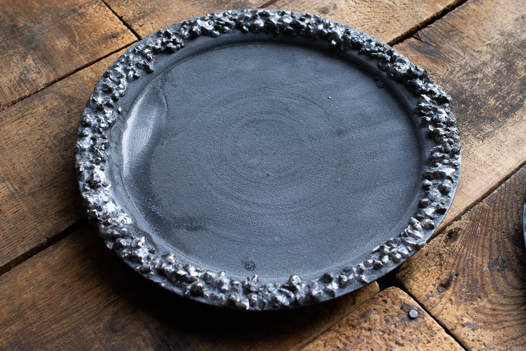 野中麟太郎 / stone plate black 石の皿 黒 小 20cm