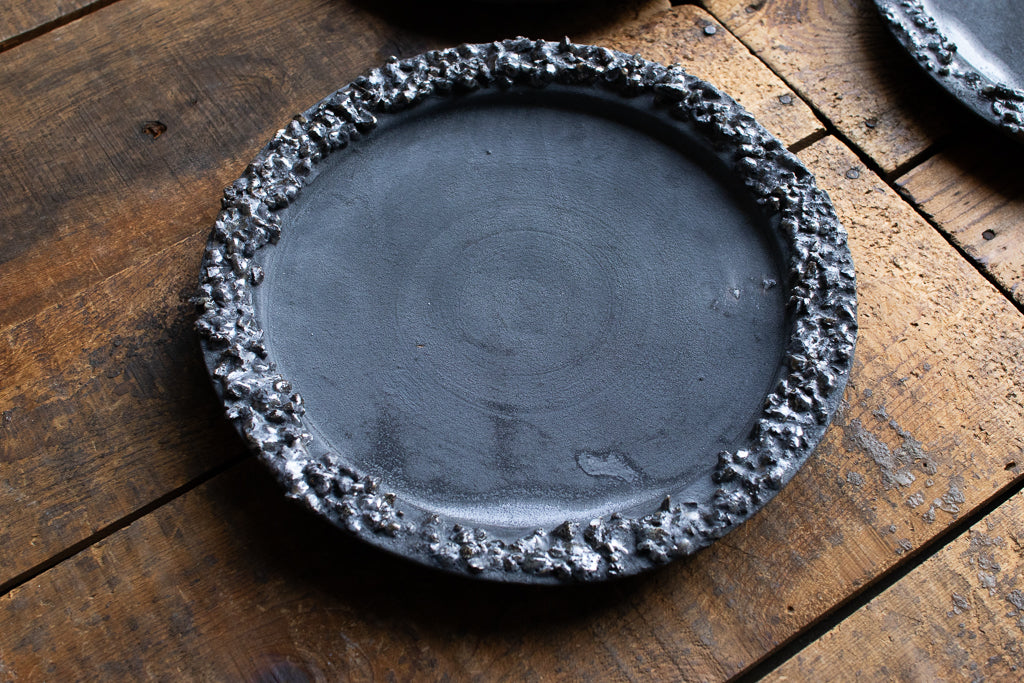 野中麟太郎 / stone plate black 石の皿 黒 小 20cm