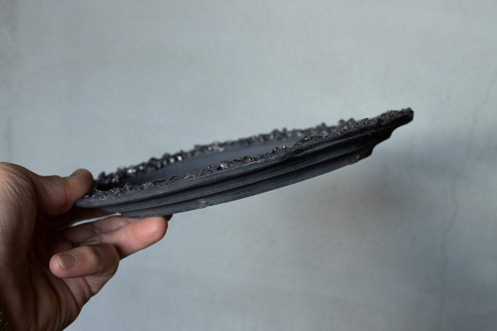 野中麟太郎 / stone plate black 石の皿 黒 小 20cm