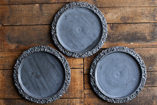 野中麟太郎 / stone plate black 石の皿 黒 大 25cm