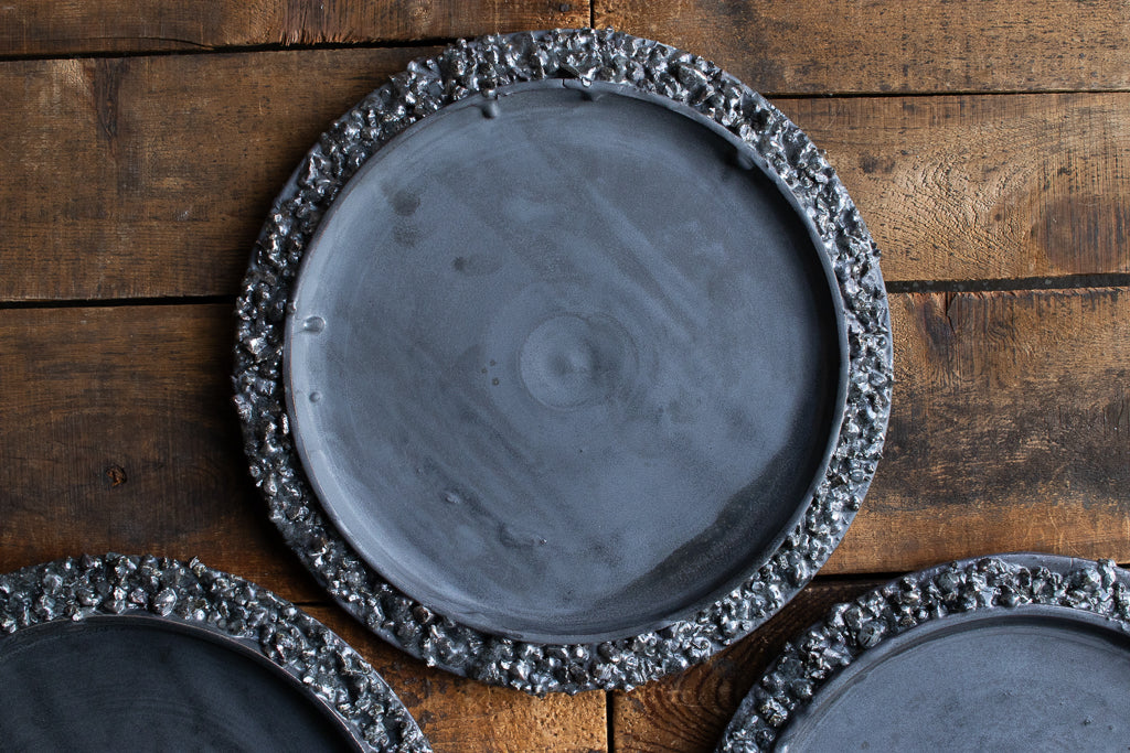 野中麟太郎 / stone plate black 石の皿 黒 大 25cm