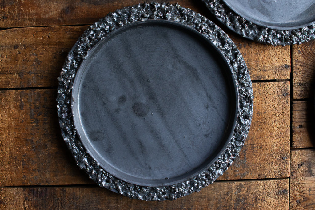野中麟太郎 / stone plate black 石の皿 黒 大 25cm
