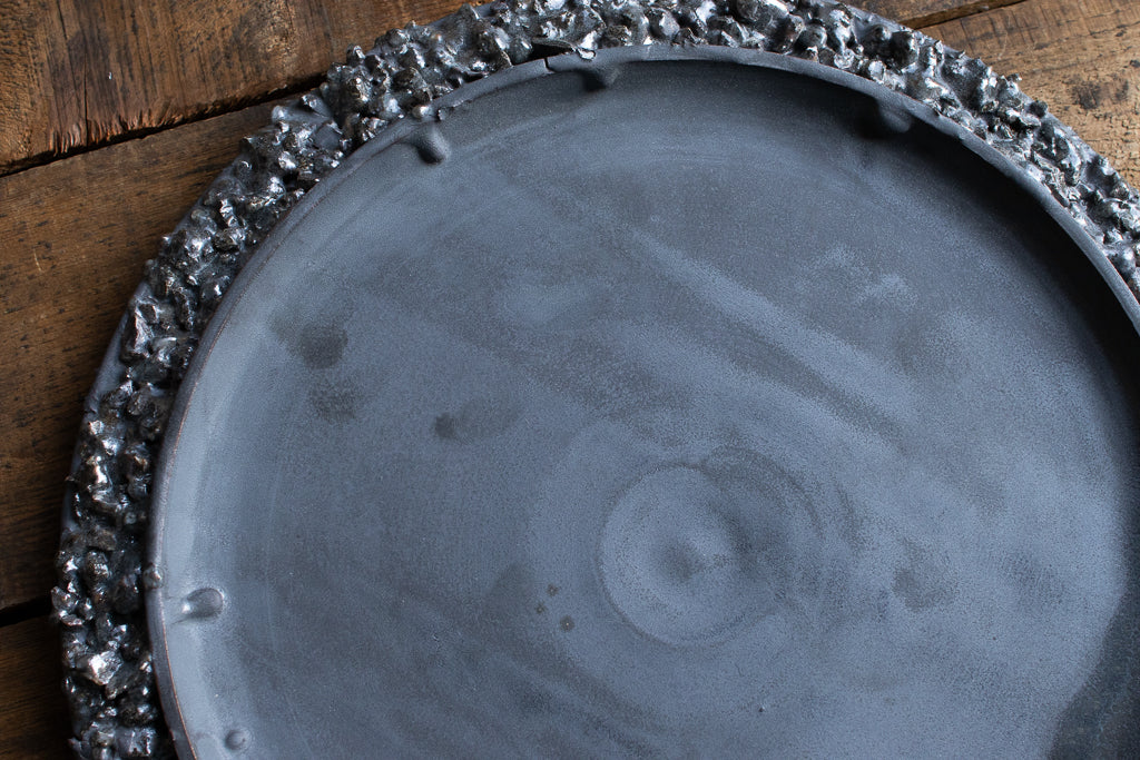 野中麟太郎 / stone plate black 石の皿 黒 大 25cm