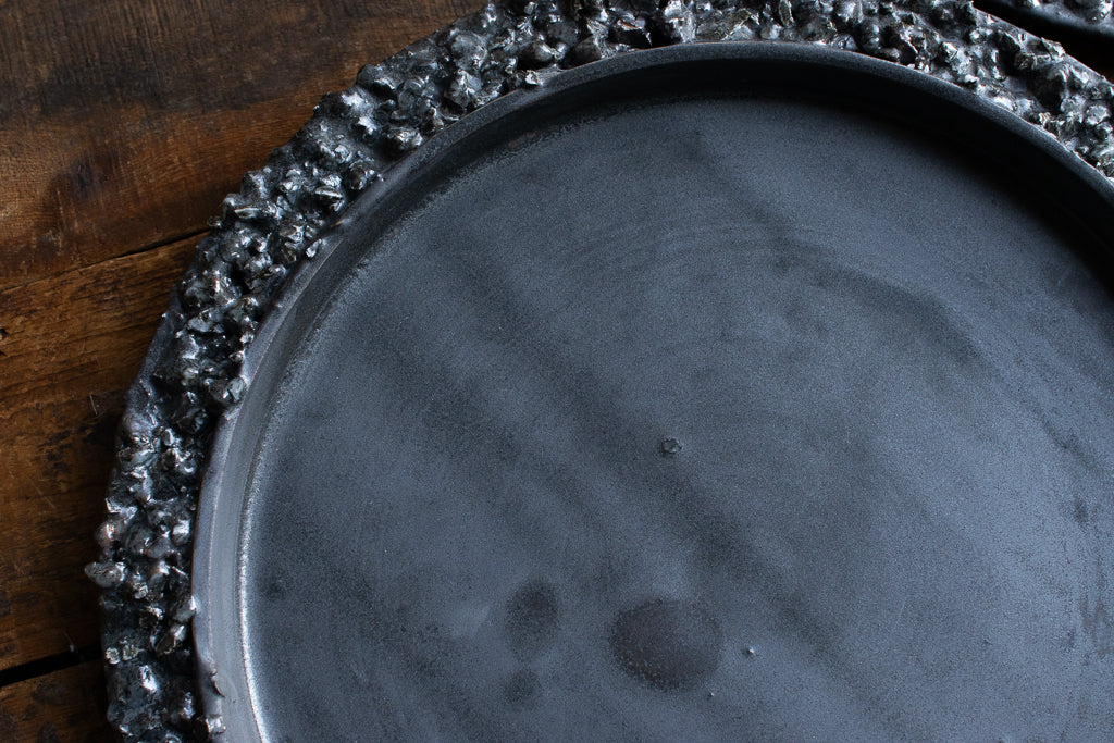 野中麟太郎 / stone plate black 石の皿 黒 大 25cm