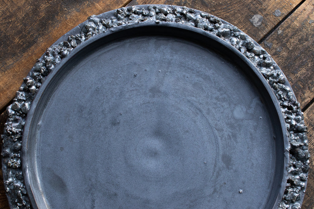 野中麟太郎 / stone plate black 石の皿 黒 大 25cm