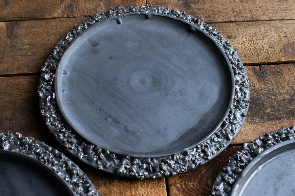 野中麟太郎 / stone plate black 石の皿 黒 大 25cm
