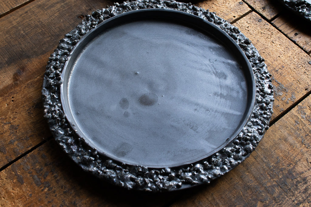 野中麟太郎 / stone plate black 石の皿 黒 大 25cm