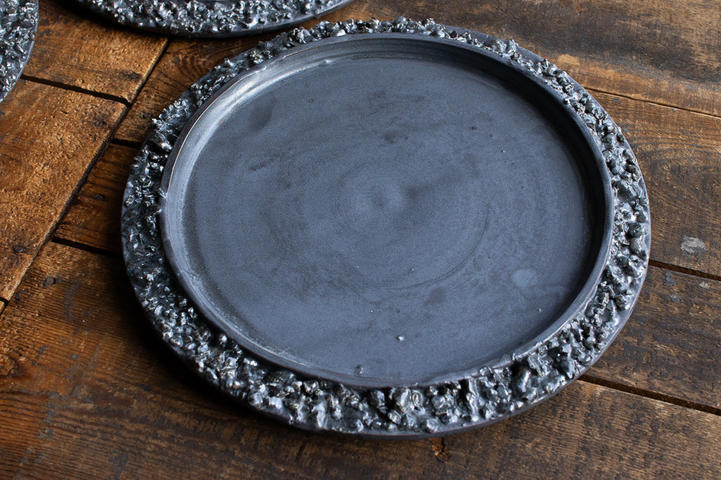 野中麟太郎 / stone plate black 石の皿 黒 大 25cm