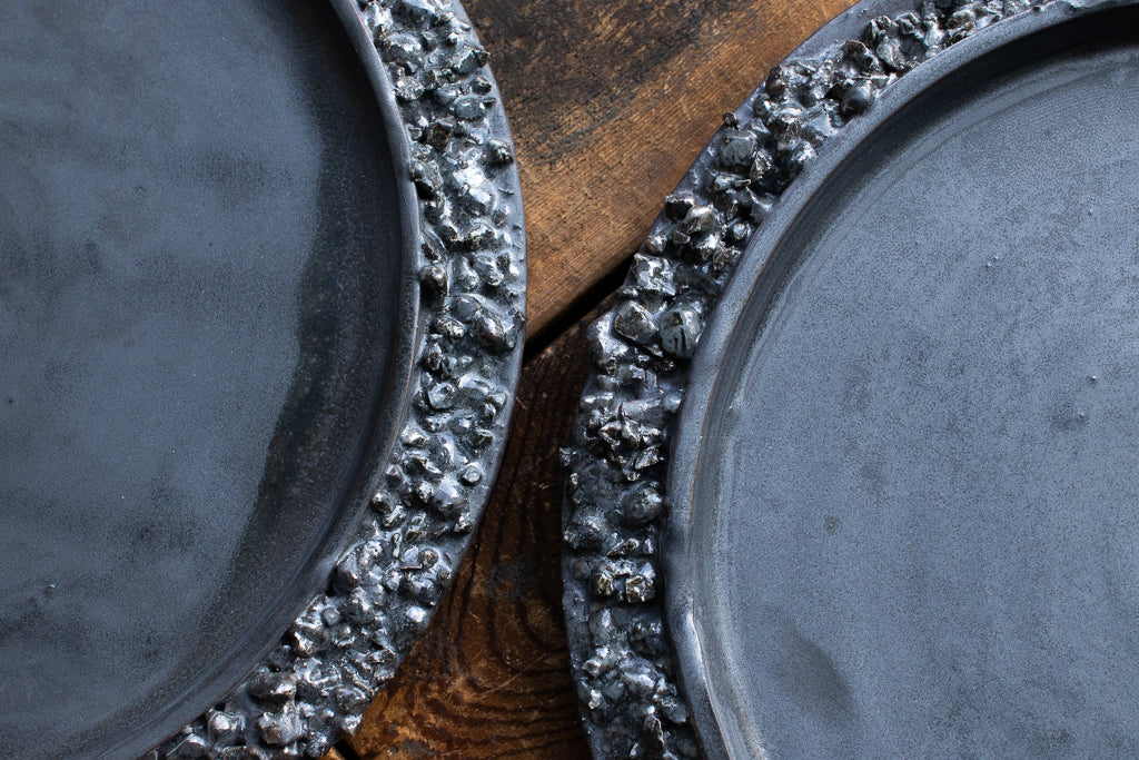 野中麟太郎 / stone plate black 石の皿 黒 大 25cm