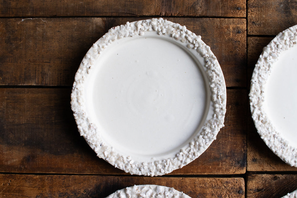 野中麟太郎 / stone plate off-white 石の皿 マット白 小 20cm