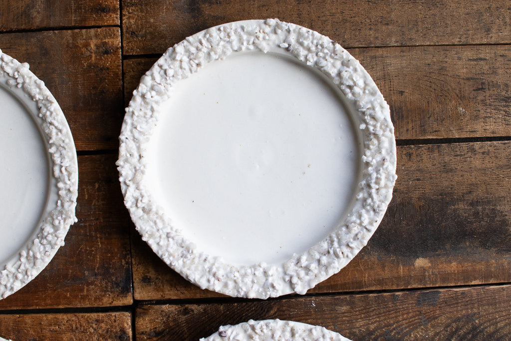 野中麟太郎 / stone plate off-white 石の皿 マット白 小 20cm