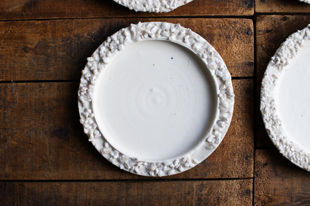 野中麟太郎 / stone plate off-white 石の皿 マット白 小 20cm