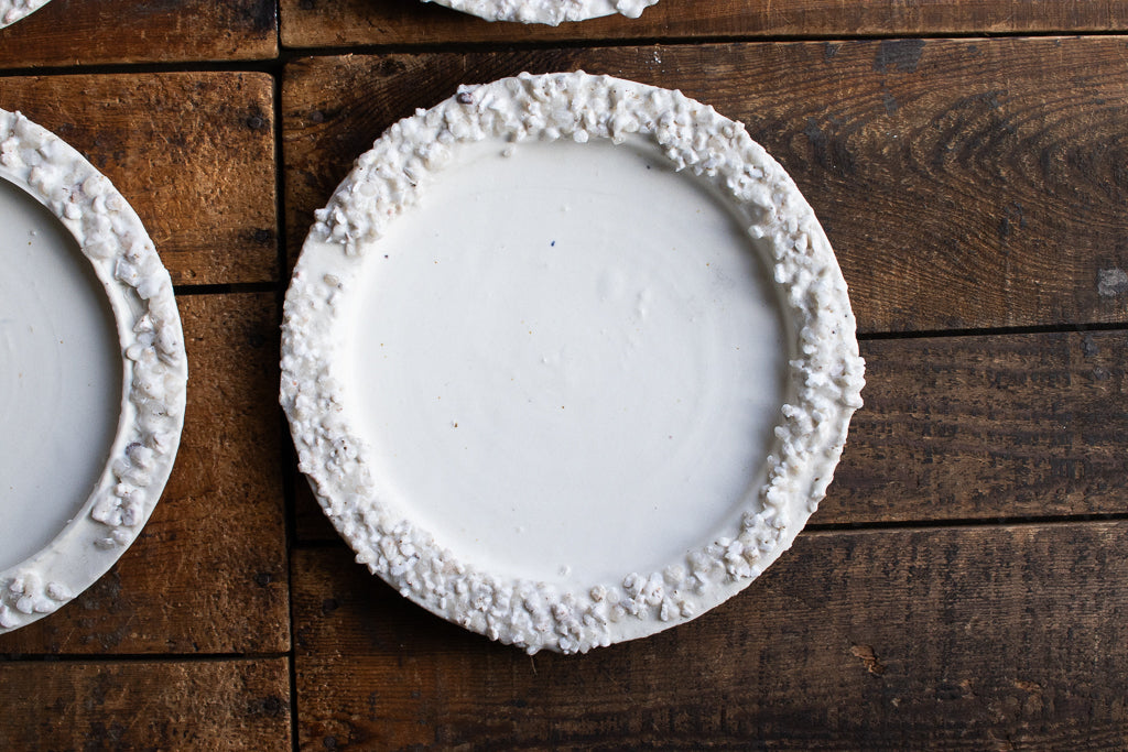 野中麟太郎 / stone plate off-white 石の皿 マット白 小 20cm
