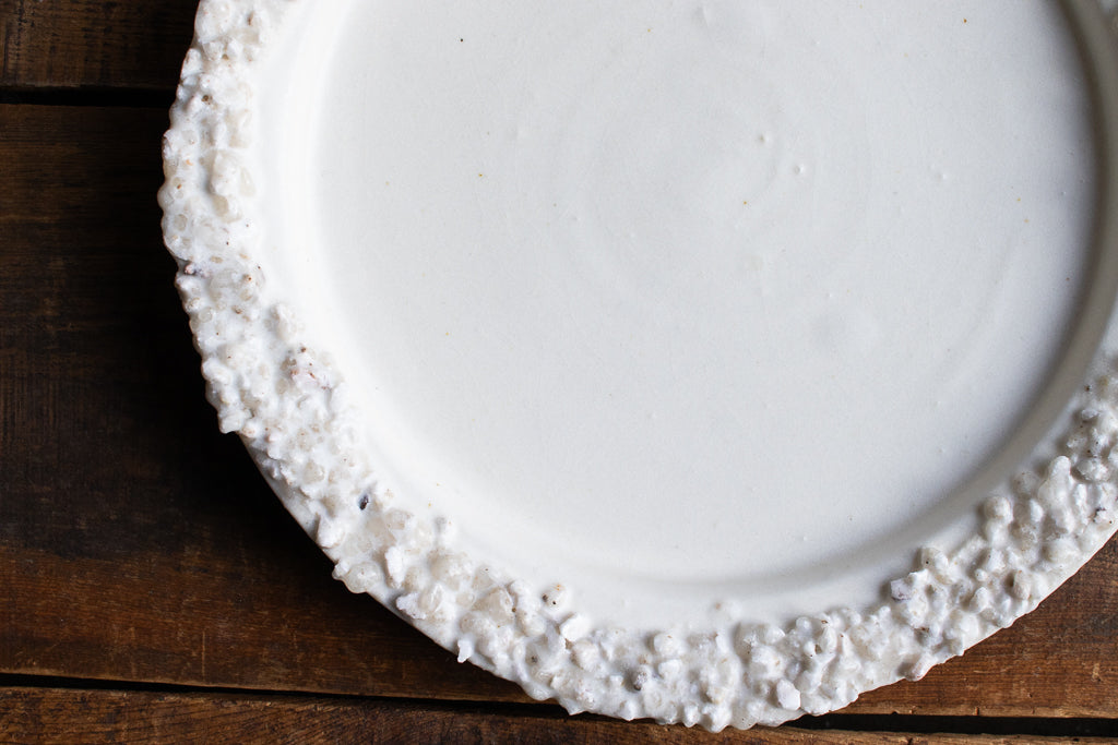 野中麟太郎 / stone plate off-white 石の皿 マット白 小 20cm