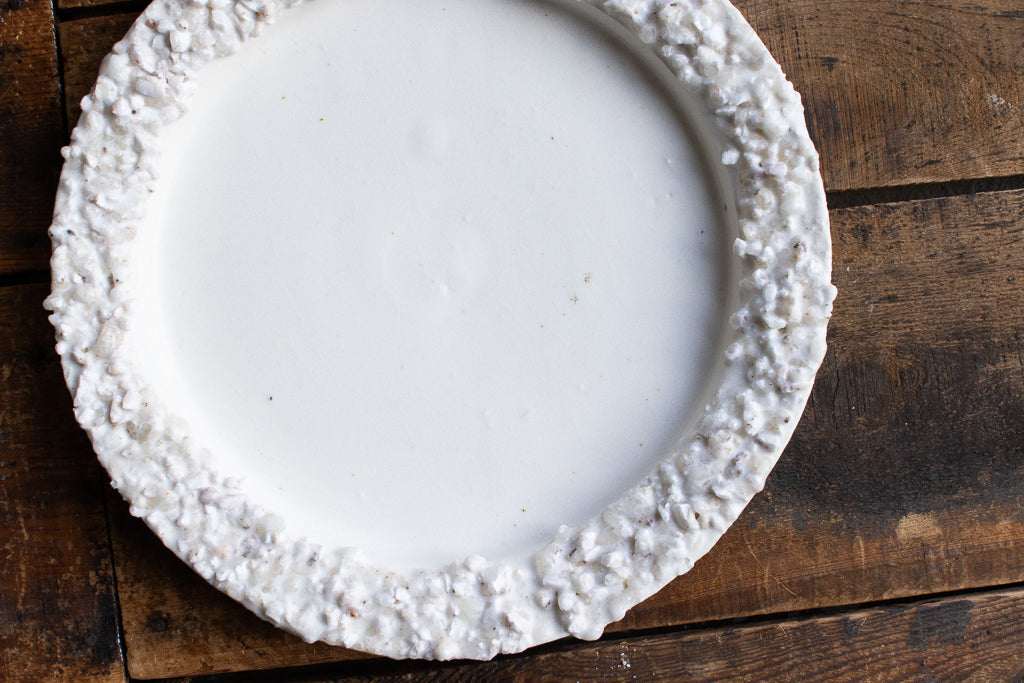 野中麟太郎 / stone plate off-white 石の皿 マット白 小 20cm