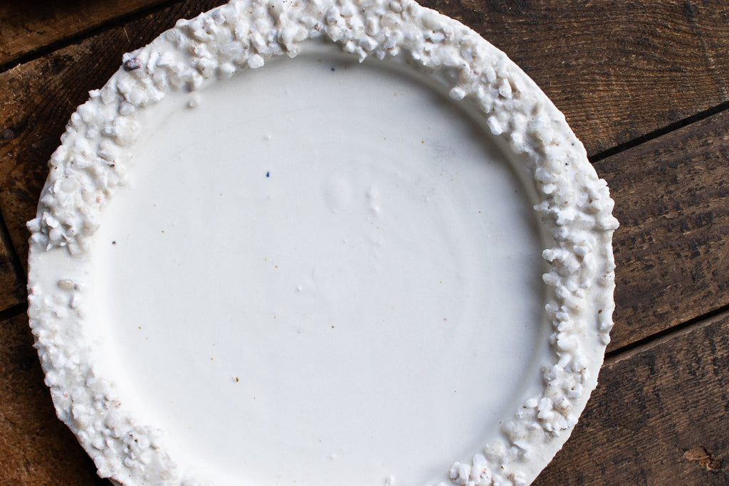 野中麟太郎 / stone plate off-white 石の皿 マット白 小 20cm