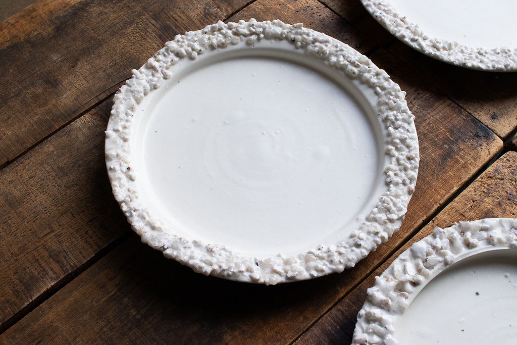 野中麟太郎 / stone plate off-white 石の皿 マット白 小 20cm