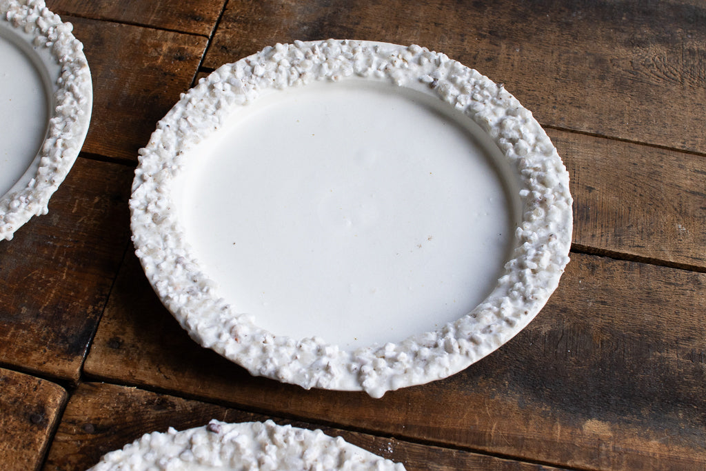 野中麟太郎 / stone plate off-white 石の皿 マット白 小 20cm
