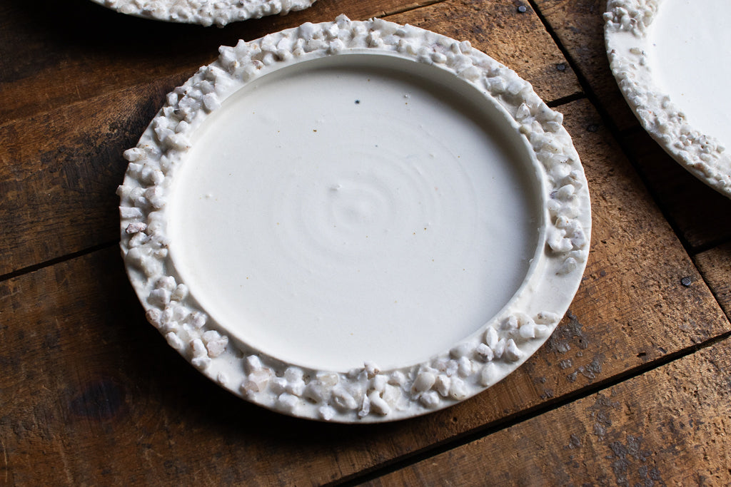 野中麟太郎 / stone plate off-white 石の皿 マット白 小 20cm