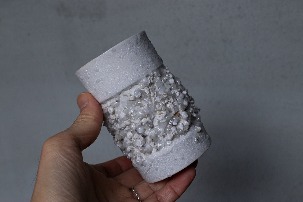野中麟太郎 / stone cup small white 石のカップ 小 白