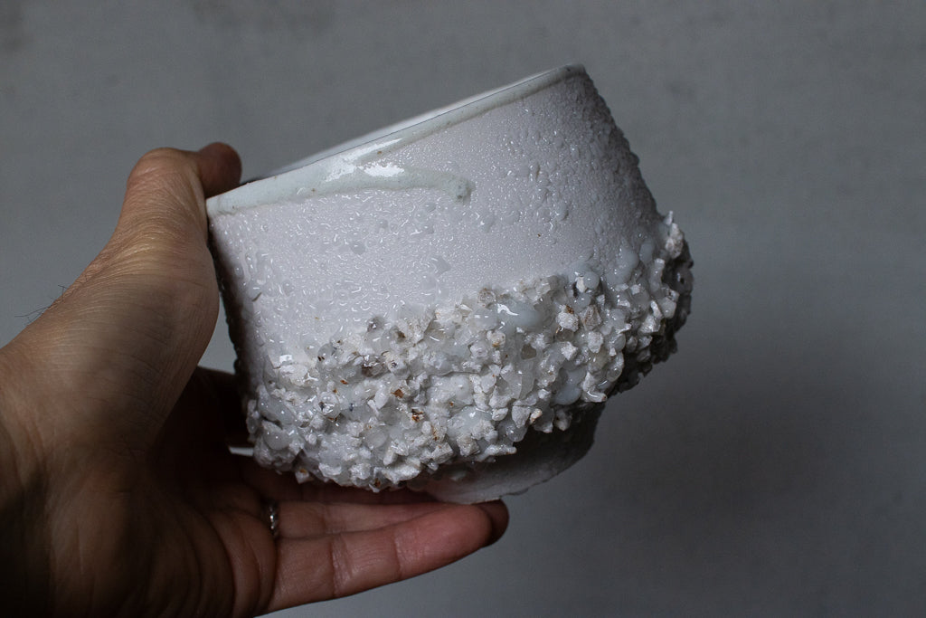 野中麟太郎 / stone matcha-wan white 石の抹茶碗 白