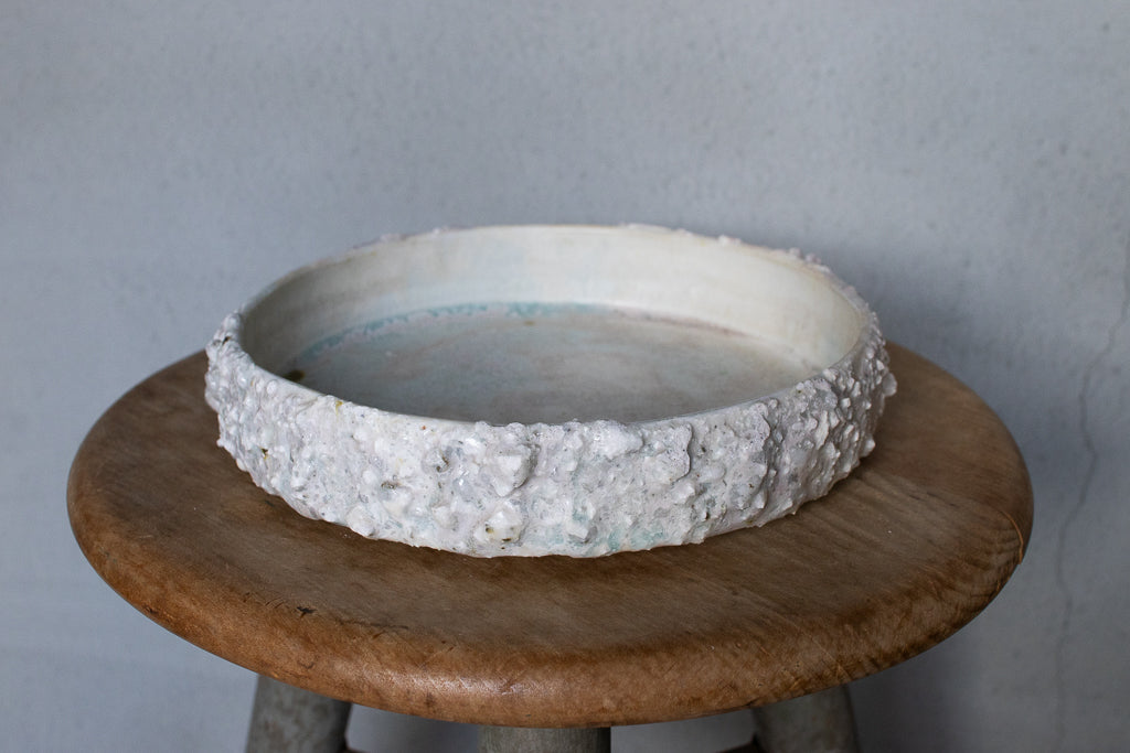 野中麟太郎 / stone dora-batchi white 石の銅鑼鉢 白