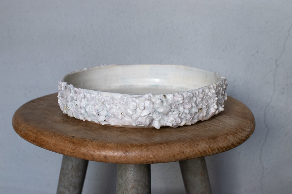 野中麟太郎 / stone dora-batchi white 石の銅鑼鉢 白