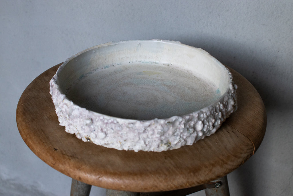 野中麟太郎 / stone dora-batchi white 石の銅鑼鉢 白