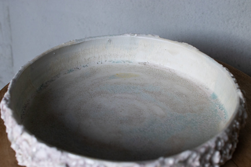 野中麟太郎 / stone dora-batchi white 石の銅鑼鉢 白