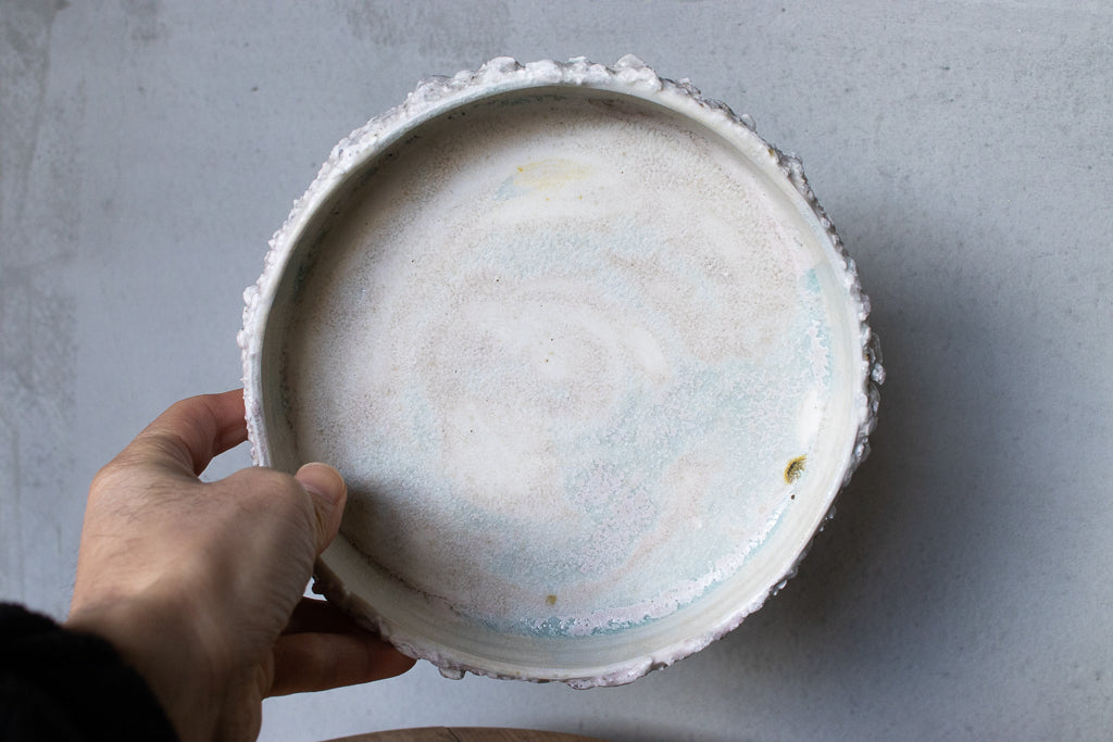 野中麟太郎 / stone dora-batchi white 石の銅鑼鉢 白