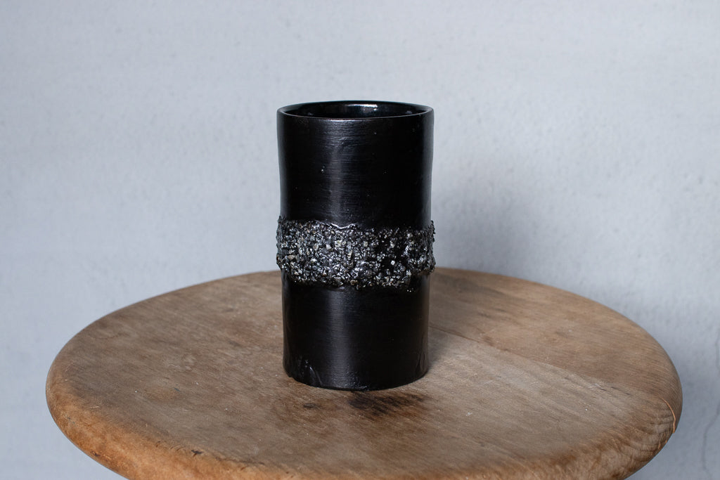 野中麟太郎 / stone cup "urushi" black 石のカップ 漆焼き付け 黒
