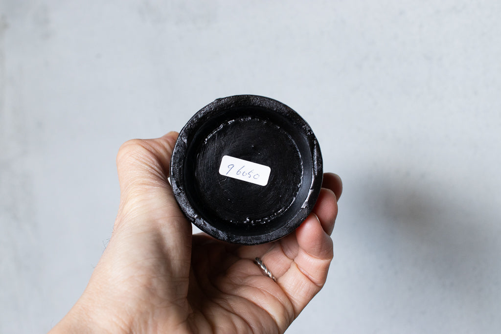 野中麟太郎 / stone cup "urushi" black 石のカップ 漆焼き付け 黒