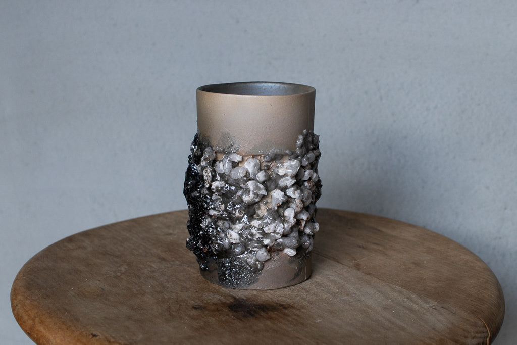 野中麟太郎 / stone cup small tanka 石のカップ 小 炭化