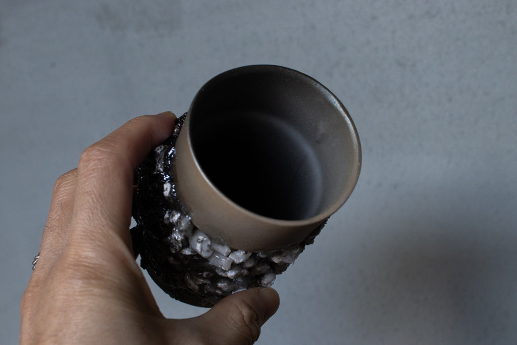 野中麟太郎 / stone cup small tanka 石のカップ 小 炭化