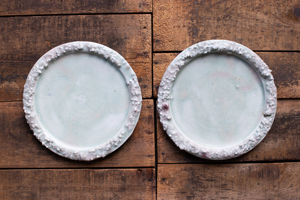 野中麟太郎 / stone rim plate white 石のリムプレート 白