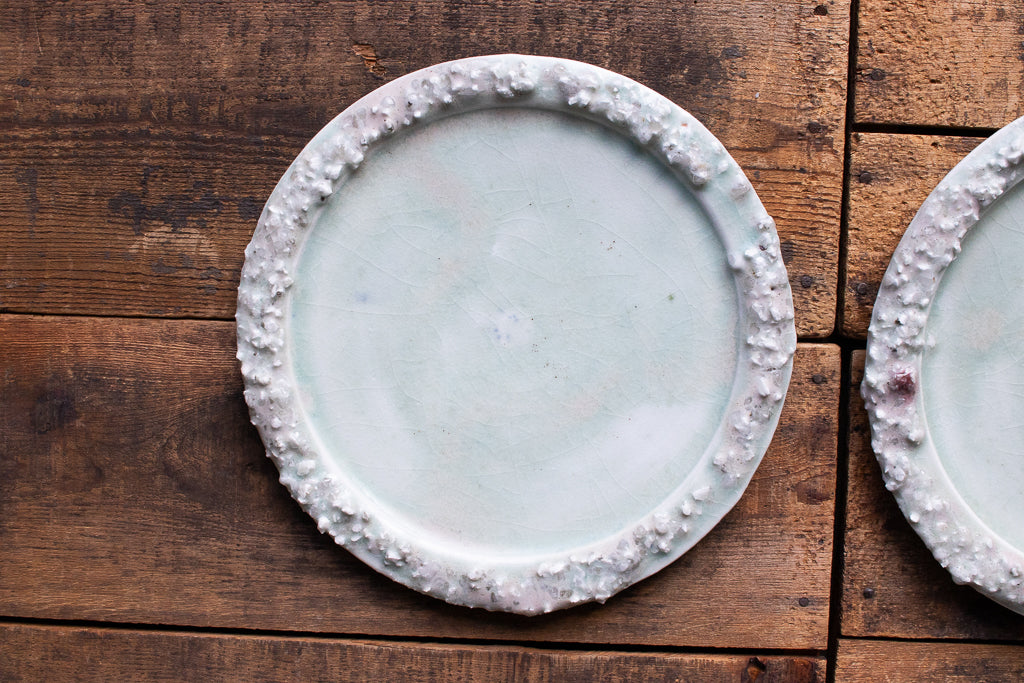 野中麟太郎 / stone rim plate white 石のリムプレート 白