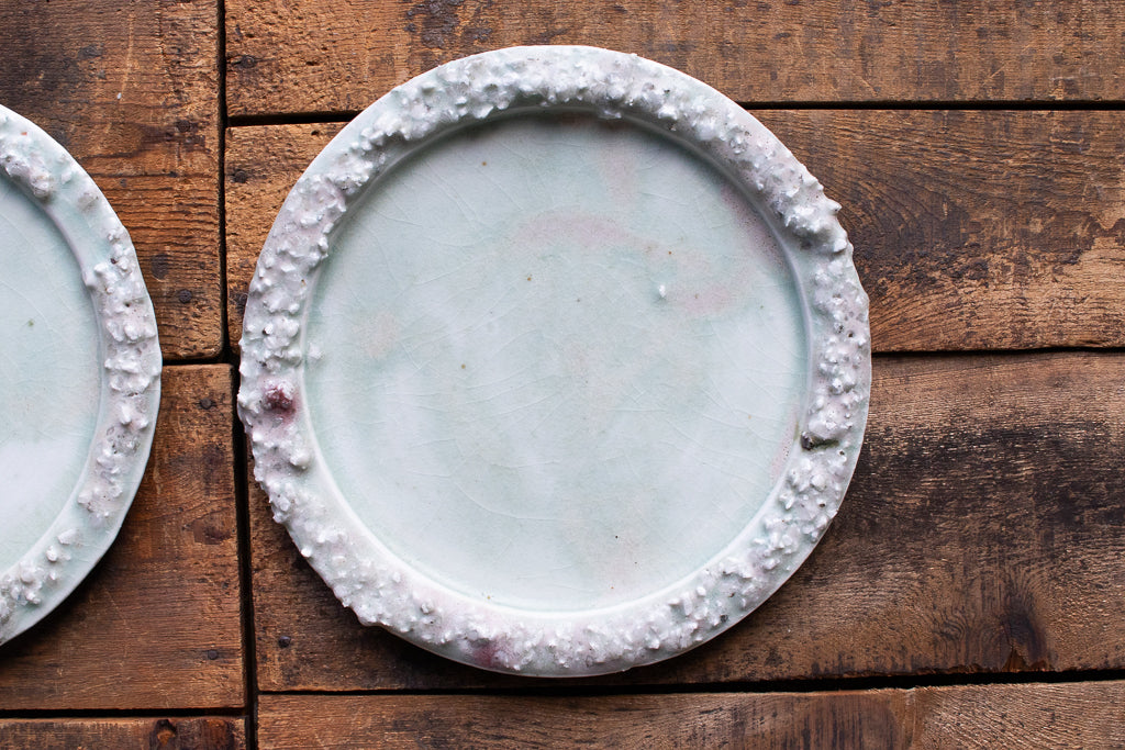 野中麟太郎 / stone rim plate white 石のリムプレート 白