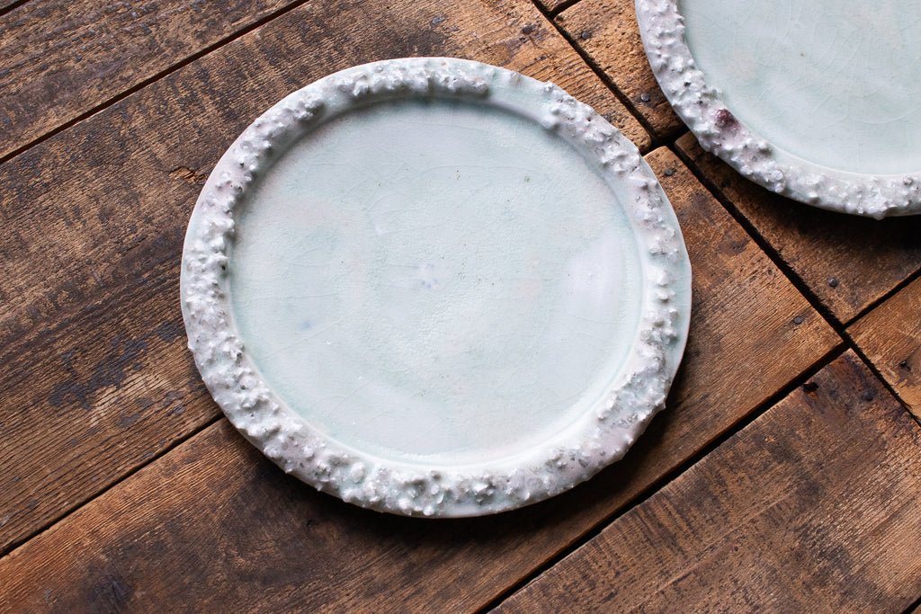 野中麟太郎 / stone rim plate white 石のリムプレート 白