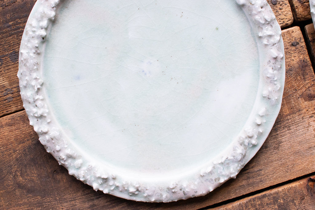 野中麟太郎 / stone rim plate white 石のリムプレート 白