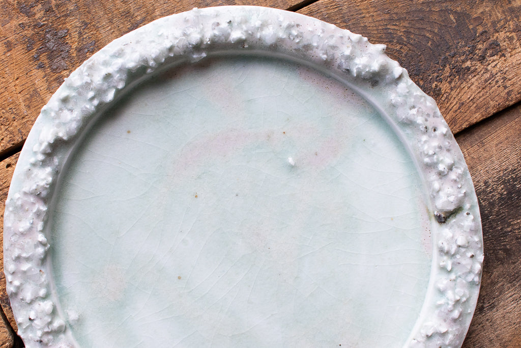 野中麟太郎 / stone rim plate white 石のリムプレート 白