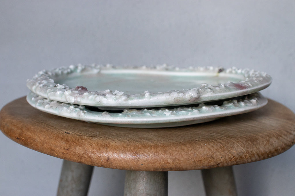 野中麟太郎 / stone rim plate white 石のリムプレート 白