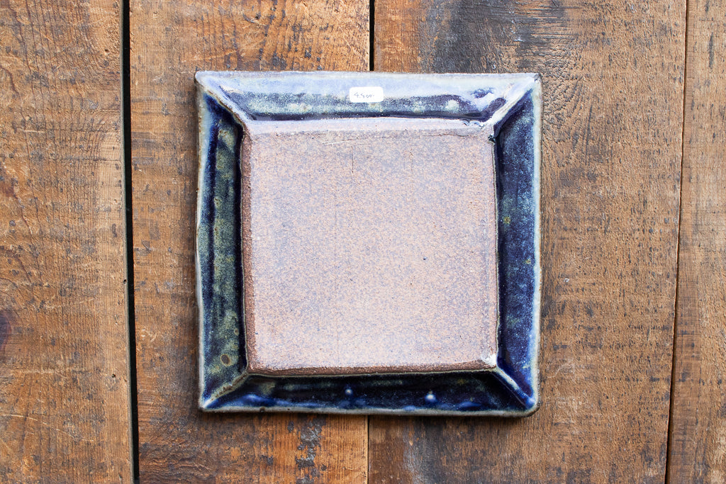 中西忠博 / 四方皿 角皿 青釉