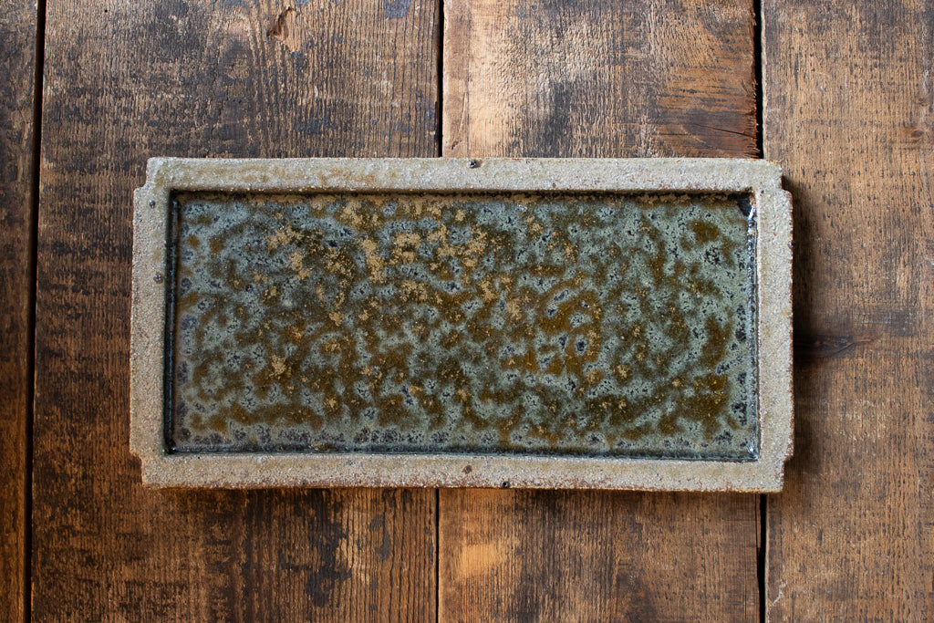 山下太 / 火山灰釉 板皿 角皿