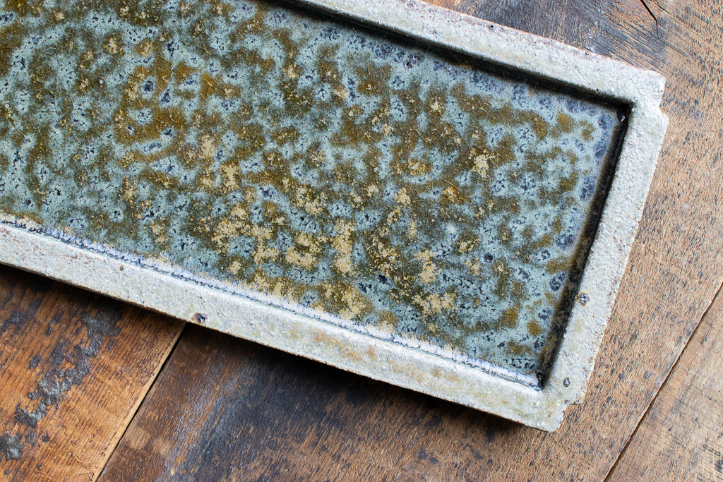 山下太 / 火山灰釉 板皿 角皿