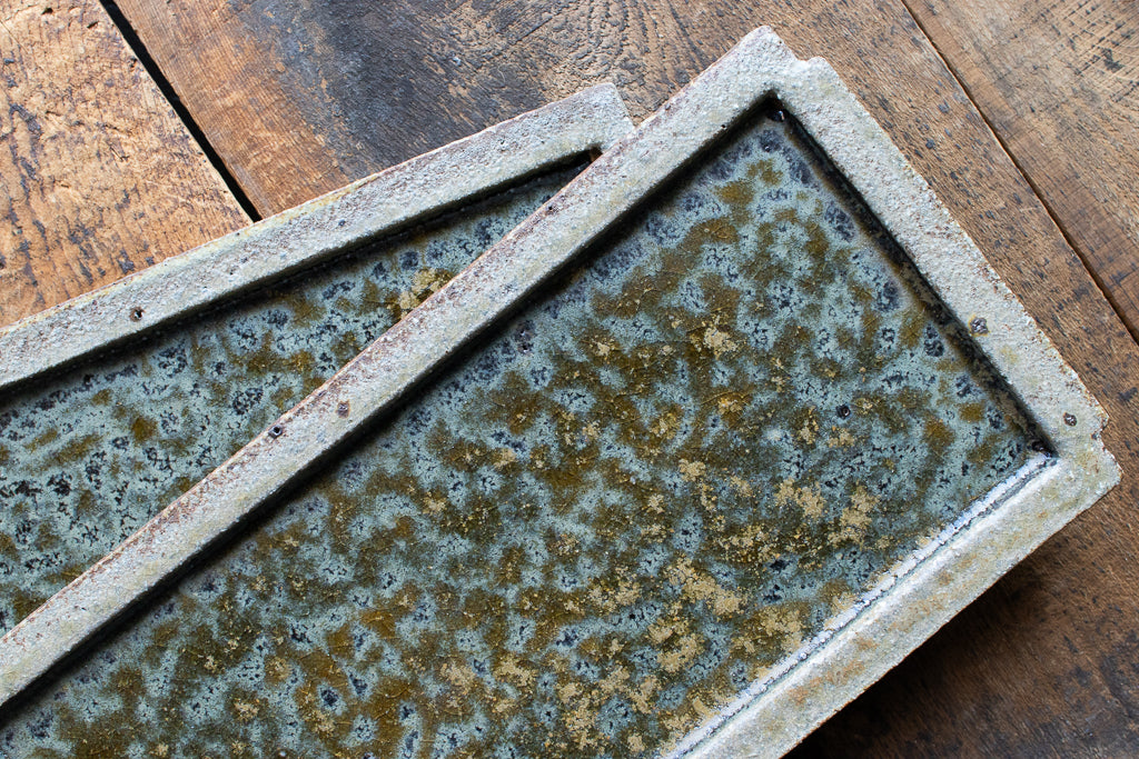 山下太 / 火山灰釉 板皿 角皿