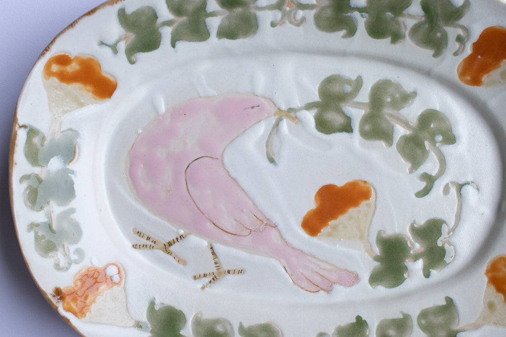 小早川智里 / オーバル深皿 ”運ぶ鳥” 楕円皿