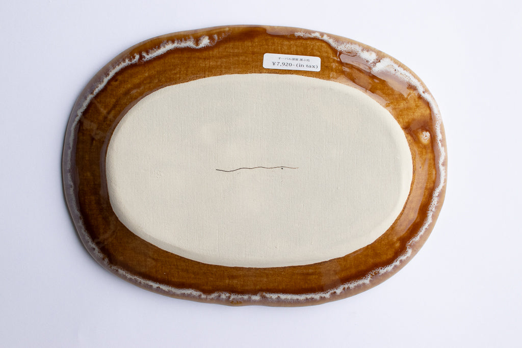 小早川智里 / オーバル深皿 ”運ぶ鳥” 楕円皿